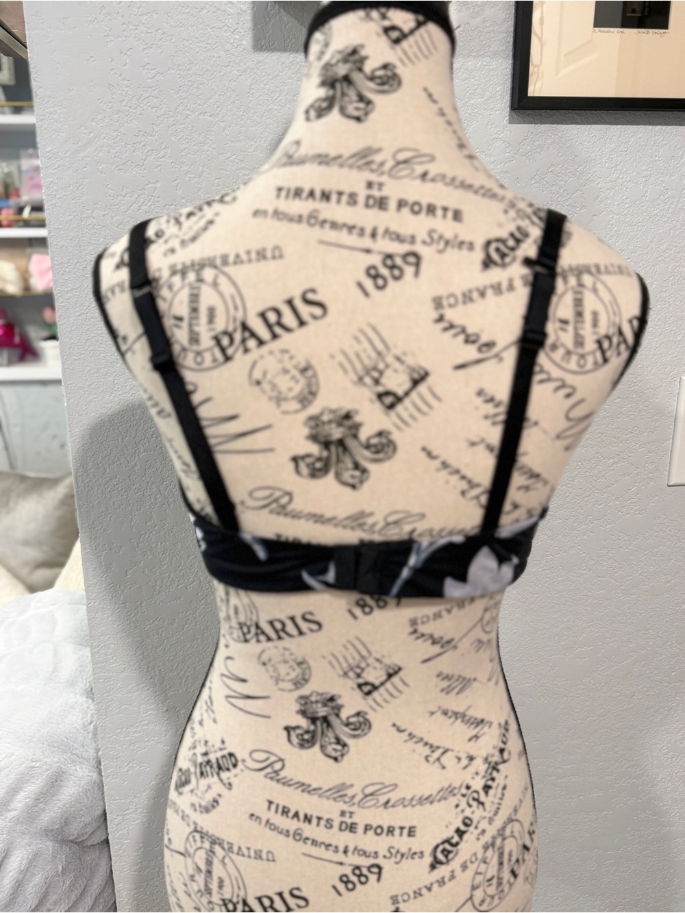 Auden Target Wirefree Nursing Bra Size 38C Black White Floral Lightly Lined - Picture 6 of 10